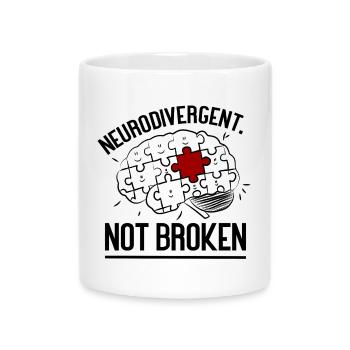 Neurodivergent Not Broken – Strong Mind Statement - Mug with Heart-Shaped Handle - white - Front