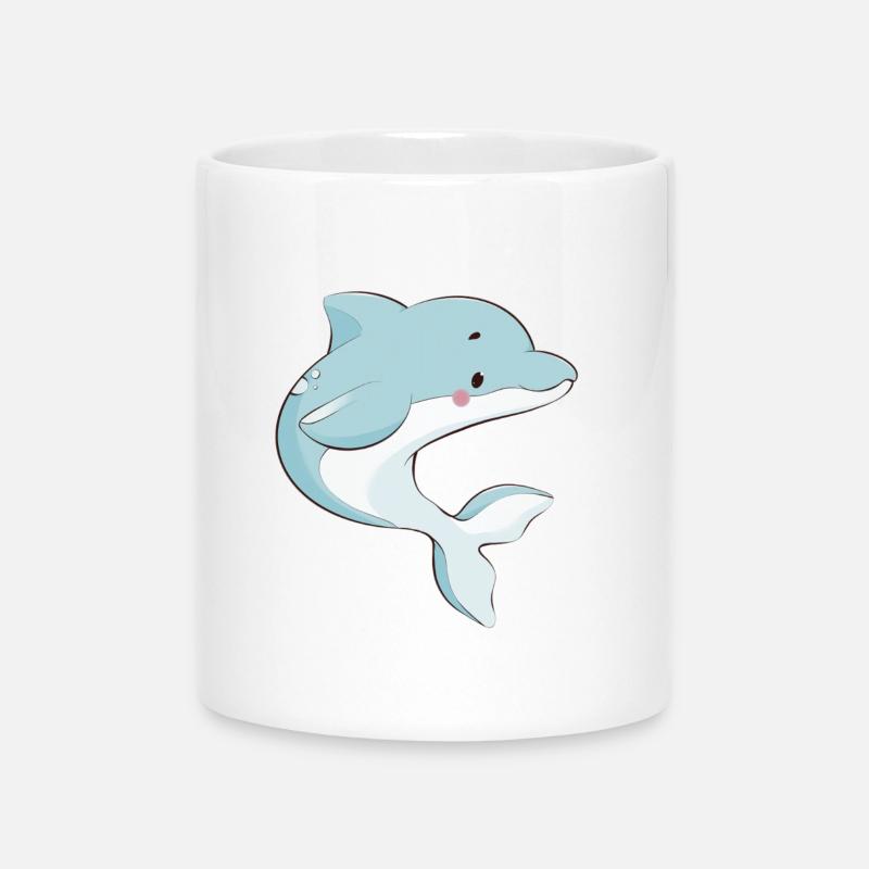 Dauphin - Mug avec anse en forme de cœur - blanc