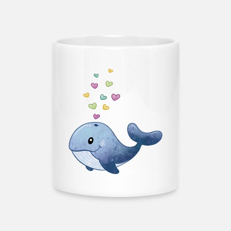 Wal mit Herz - Tasse mit Herzhenkel - Weiß