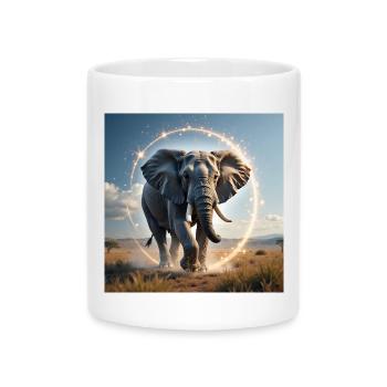 Animal Totem Éléphant - Mug avec anse en forme de cœur - blanc - Devant