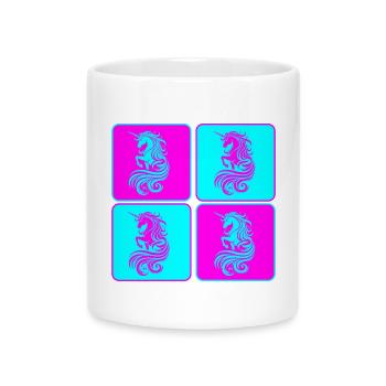 Licorne magique Pop Art - Mug avec anse en forme de cœur - blanc - Devant