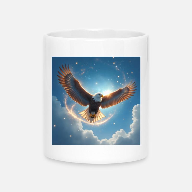 Power Animal Eagle in the Sky - Mug with Heart-Shaped Handle - white