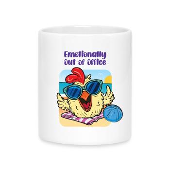 Chicken on the Beach – Mentally Checked Out - Mug with Heart-Shaped Handle - white - Front