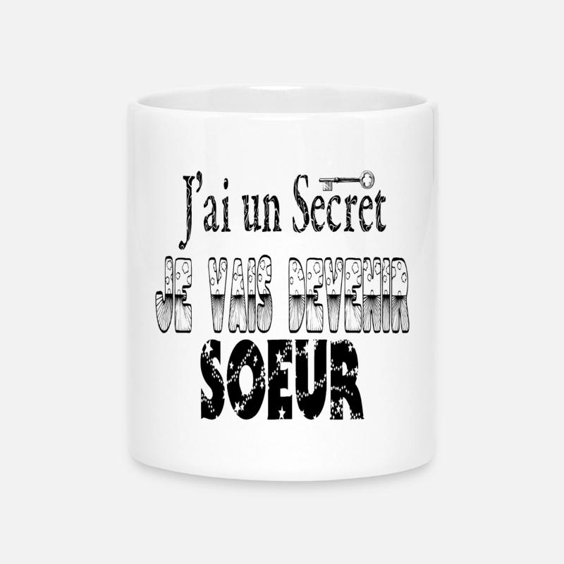J'ai un Secret Je vais Devenir Sœur - Mug avec anse en forme de cœur - blanc