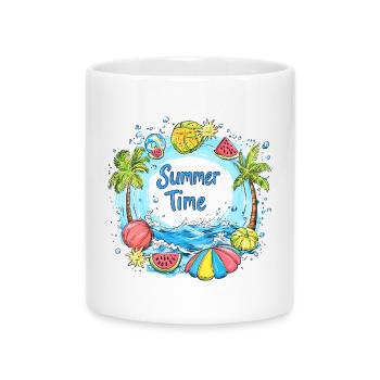 Summer Time Splash - Mug with Heart-Shaped Handle - white - Front