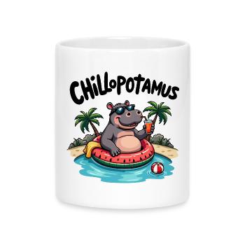Chillopotamus – das entspannteste Nilpferd der Wel - Tasse mit Herzhenkel - Weiß - Vorne