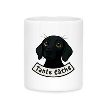 Schweißhund Tante Cäthe - Tasse mit Herzhenkel - Weiß - Vorne