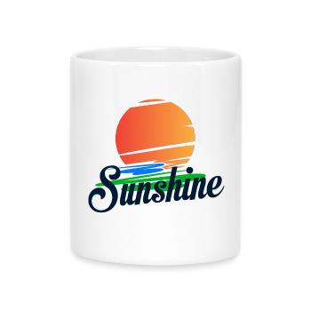 Tropischer "Summer"-Schriftzug - Sommerdesign - Tasse mit Herzhenkel - Weiß - Vorne