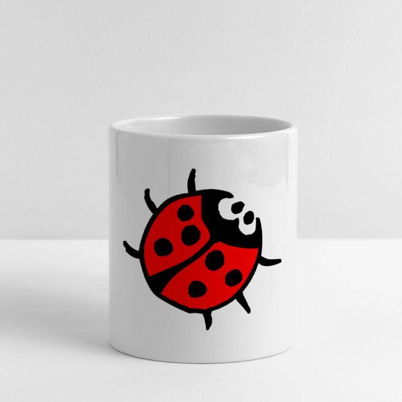 Vibrant Ladybug Spot Pattern Mug with Heart-Shaped Handle