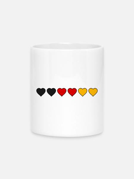 Deutschland Herzen - Tasse mit Herzhenkel - Weiß