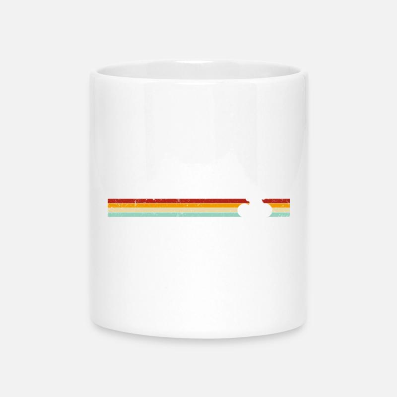 Retro Streifen Fahrrad auf Gradient Banner - Tasse mit Herzhenkel - Weiß