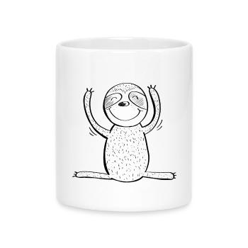 Happy Sloth - Comic - Animals - Mug with Heart-Shaped Handle - white - Front