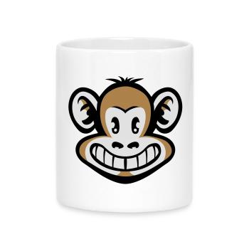 Tête de singe cartoon flex - Mug avec anse en forme de cœur - blanc - Devant