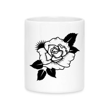 A Rose Dessiné - Mug avec anse en forme de cœur - blanc - Devant