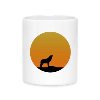 Wolf Sunrise - Tasse mit Herzhenkel - Weiß - Vorne