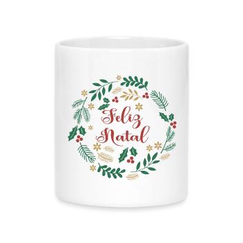 Feliz Natal Frohe Weihnachten Frohe Weihnachten - Tasse mit Herzhenkel - Weiß - Vorne