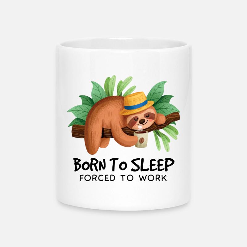 Paresseux paresseux avec du café dans les tropiques - Mug avec anse en forme de cœur - blanc