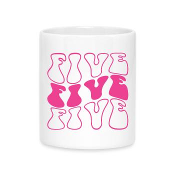Five 5th Birthday For Girls 5 Years Old - Mug with Heart-Shaped Handle - white - Front