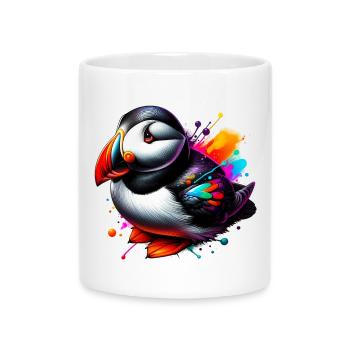 Puffin - Mug with Heart-Shaped Handle - white - Front