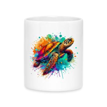 Turtle - Mug with Heart-Shaped Handle - white - Front