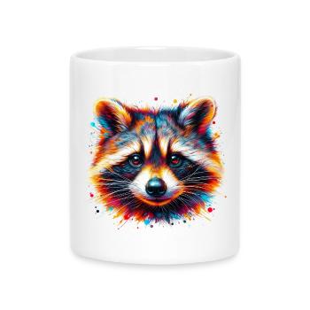 Raccoon - Mug with Heart-Shaped Handle - white - Front