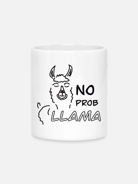 No Prob LLAMA - Tasse mit Herzhenkel - Weiß