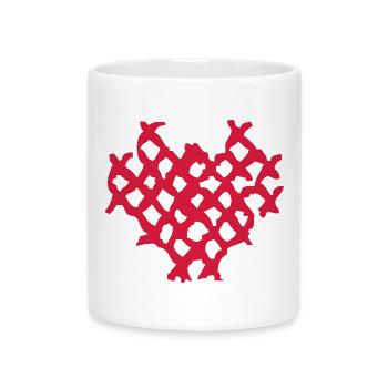 Waffle heart - Mug with Heart-Shaped Handle - white - Front