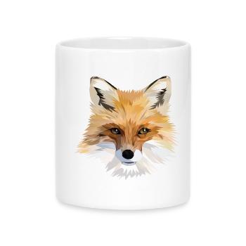 Polygonal Fox Head - Mug with Heart-Shaped Handle - white - Front