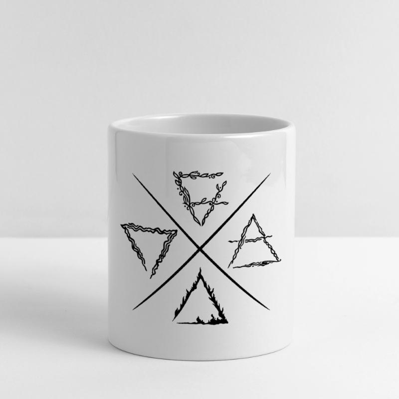 Vier Elemente Symbole Tasse mit Herzhenkel