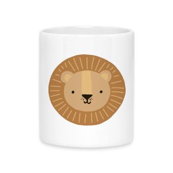 Motif enfant tête de lion - Mug avec anse en forme de cœur - blanc - Devant