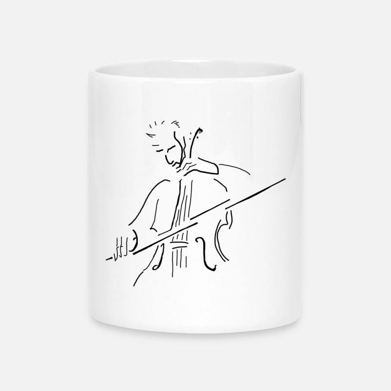 Cellist pur scharz - Mug with Heart-Shaped Handle - white