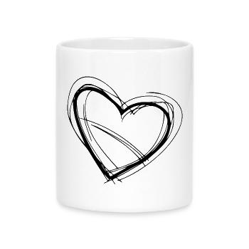 heart - Mug with Heart-Shaped Handle - white - Front