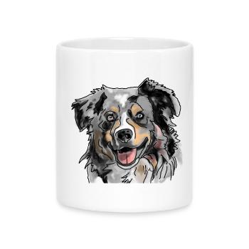 Australian Shepherd - Mug with Heart-Shaped Handle - white - Front