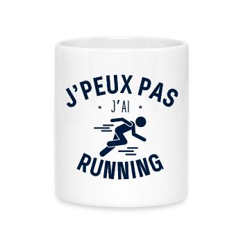 J peux pas j ai Running - Mug avec anse en forme de cœur - blanc - Devant