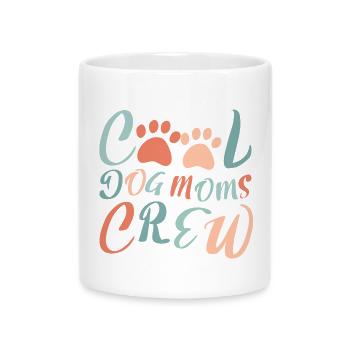 Cool Dog Moms Crew – Modernes Hundemama Design - Tasse mit Herzhenkel - Weiß - Vorne