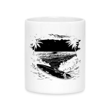 Surfing Graphics - Mug with Heart-Shaped Handle - white - Front