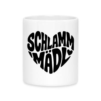 Schlamm Mädl  - Tasse mit Herzhenkel - Weiß - Vorne