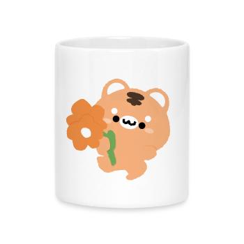 Romantischer Tiger - Tasse mit Herzhenkel - Weiß - Vorne
