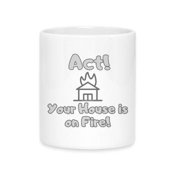 « Votre maison est en feu » Manifestation pour le climat et look démo - Mug avec anse en forme de cœur - blanc - Devant