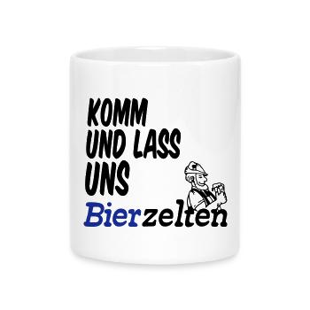 Bierzelt,Bier,Sprüche,Geschenk - Tasse mit Herzhenkel - Weiß - Vorne
