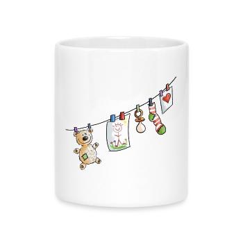 Vêtements de bébé ligne - bébé - sucettes - Jouets - Mug avec anse en forme de cœur - blanc - Devant