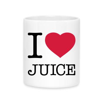 I LOVE JUICE Saft - Tasse mit Herzhenkel - Weiß - Vorne