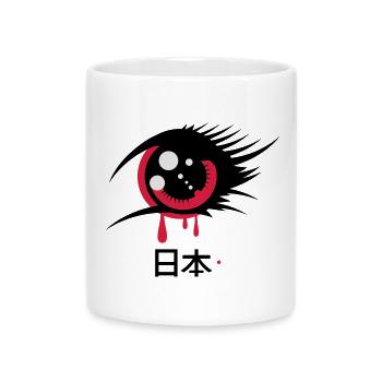 Un oeil anime japonais - Mug avec anse en forme de cœur - blanc - Devant