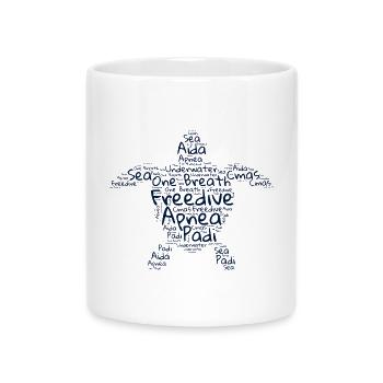 Freedive - Word Cloud Turtle - Mug with Heart-Shaped Handle - white - Front