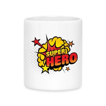 Superhelden Comic Explosion - Tasse mit Herzhenkel - Weiß - Vorne