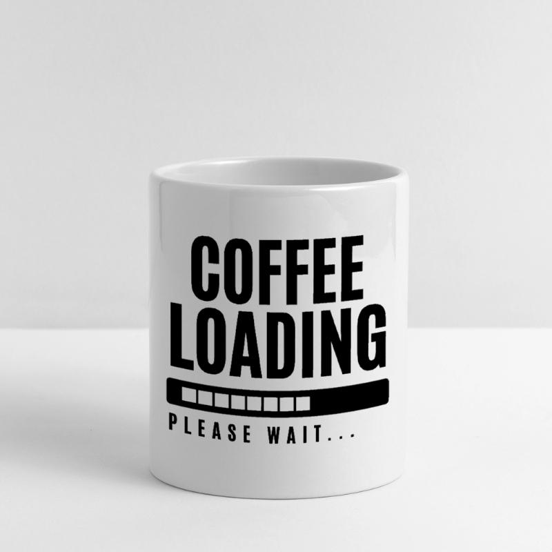 Coffee Loading Please Wait Mug with Heart-Shaped Handle