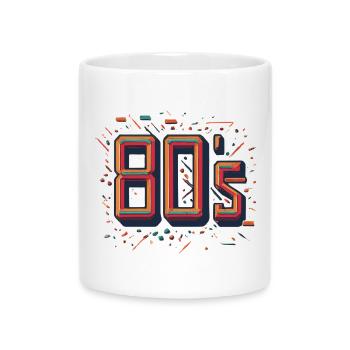 Glowing Neon 80s Design - Mug with Heart-Shaped Handle - white - Front