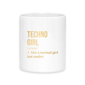 Techno - Tasse mit Herzhenkel - Weiß - Vorne
