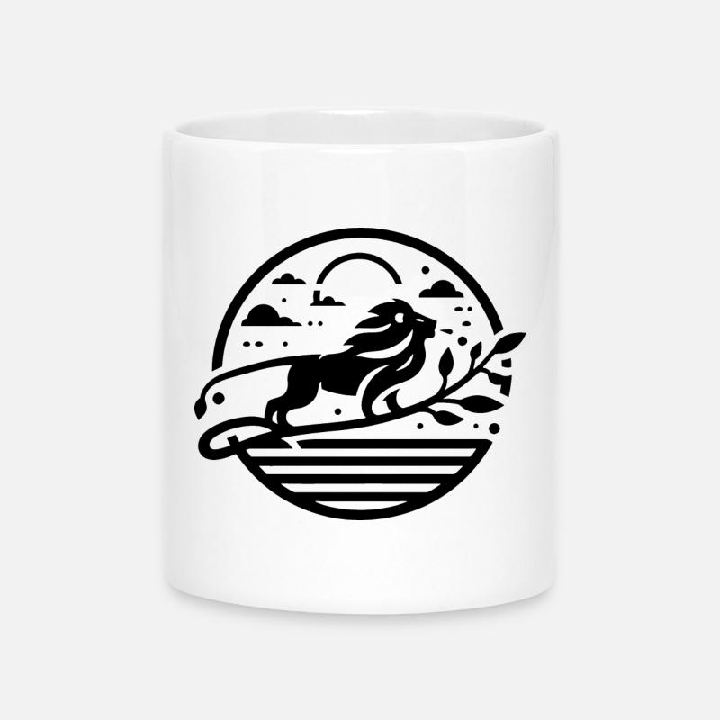 löwe 1 - Tasse mit Herzhenkel - Weiß