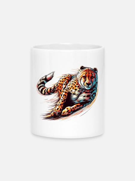 Gepard - Tasse mit Herzhenkel - Weiß